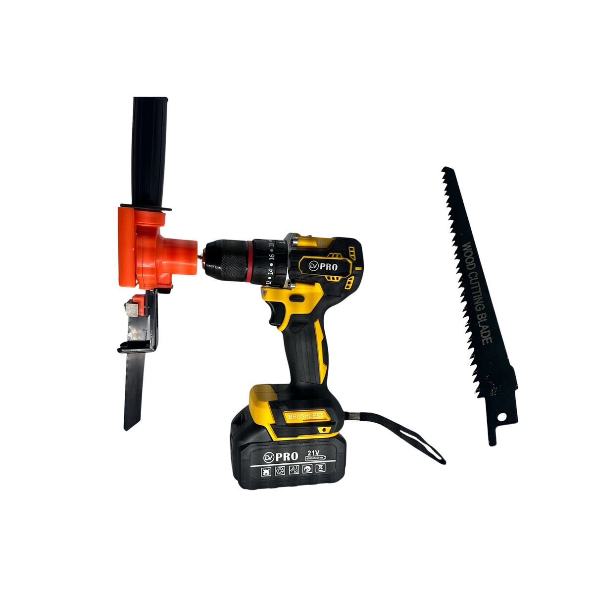 Adaptador de Taladro a Sierra Sable DV-1705 Corte Preciso de DIVINO, producto centrado sobre fondo blanco