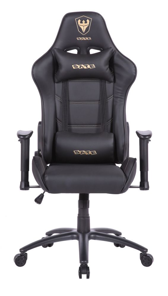 Silla Gamer A-GC8708 Reclinable 180° Negro/Dorado
