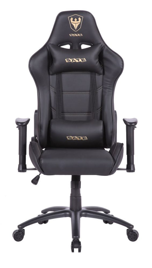 Silla Gamer A-GC8708 Reclinable 180° Negro/Dorado
