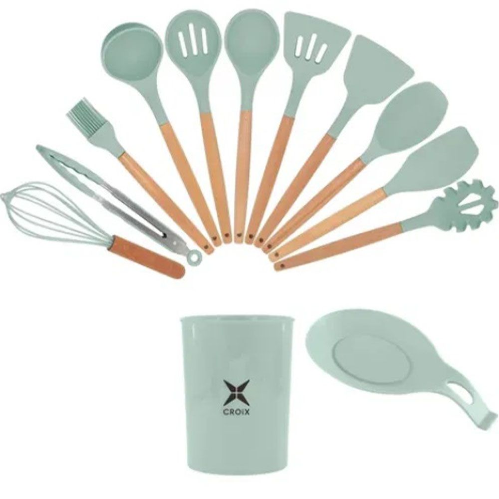 SET DE Utensilios DE Cocina Croix DE 13PCS Verde AGUA CMU -009