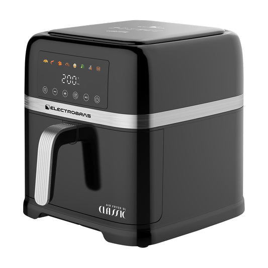Air fryer digital Classic 9L con doble resistencia sobre fondo blanco