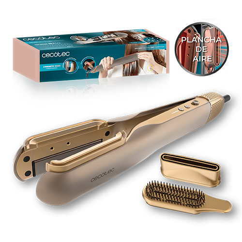 Planchita De Pelo Con Aire Airlisse 2In1 Forcedry Champagne