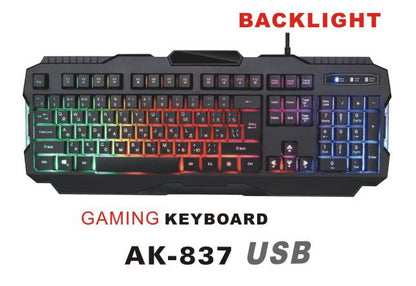 Teclado Gamer AK-837 USB Retroiluminado