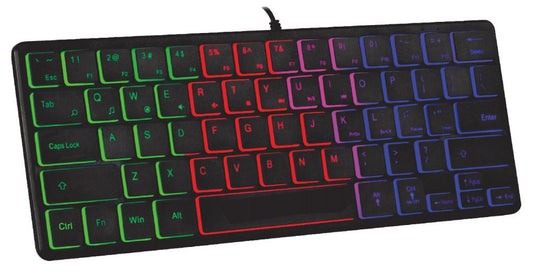 Teclado Mini USB SATE AK-872 de 64 teclas con retroiluminación