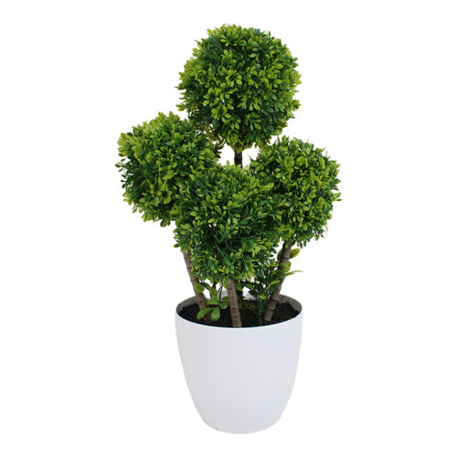 Árbol topiario artificial en maceta blanca 51 cm