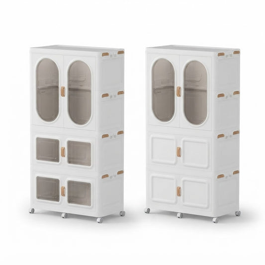 Armario plegable de 104,5 x 53,2 x 205,5 cm el más grande del lote, vista de producto sobre fondo blanco