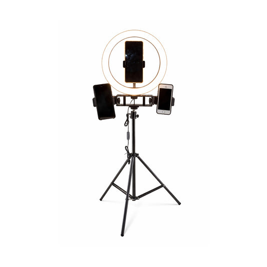 Aro Led con Soporte y Trípode A-MK10 10 Pulgadas USB sobre fondo blanco