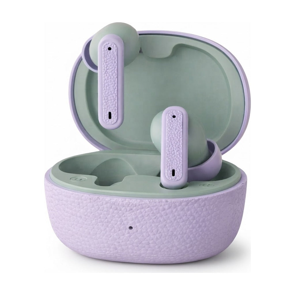 Auriculares Bluetooth SATE AE-6237 Lila con Control Táctil - foto de producto centrado sobre fondo blanco