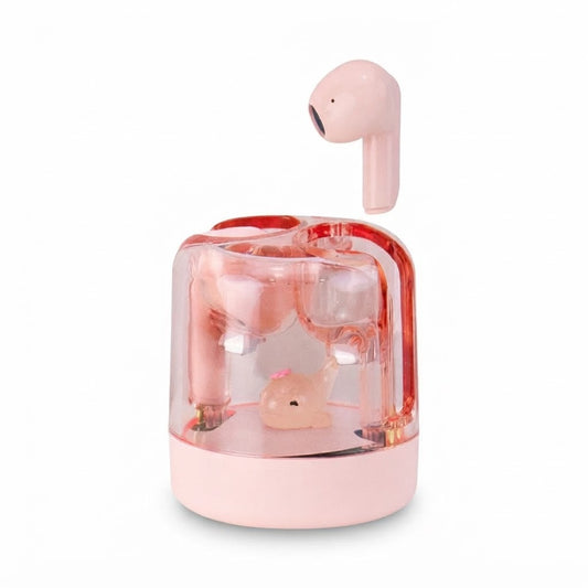 Auriculares Bluetooth SATE AE-T1361 Rosado con Batería de Larga Duración - foto de producto centrado sobre fondo blanco