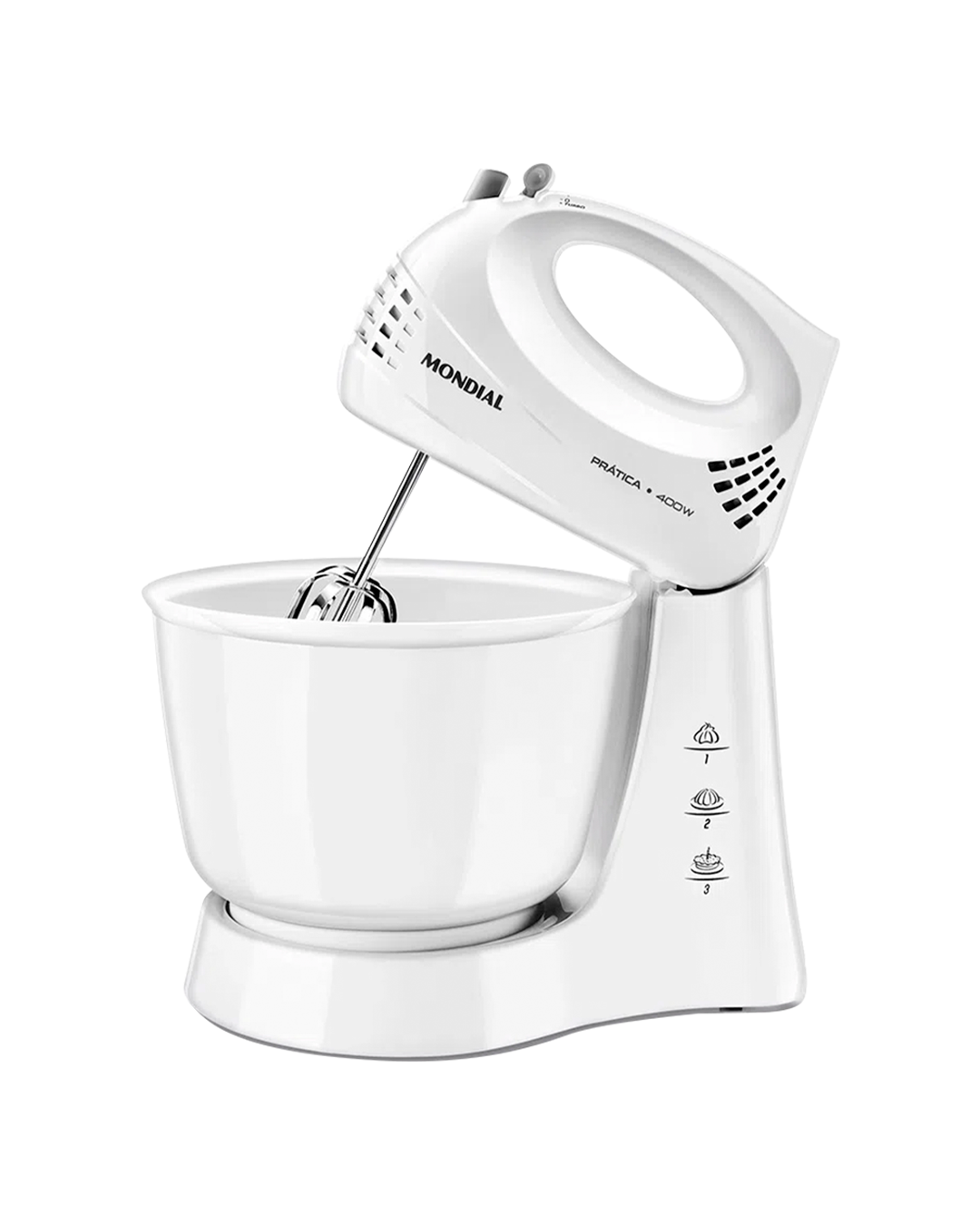 BATIDORA PRATICA WHITE 400W 3 VELOCIDADES / 1 BOL B-44-W