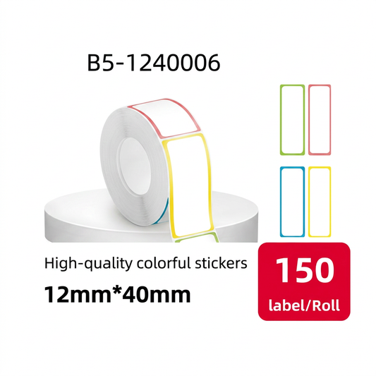 Etiqueta Térmica Autoadhesiva 12x40 mm bordes de colores SATE B5-1240006
