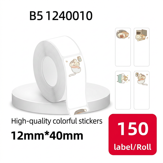 Etiqueta Térmica Autoadhesiva 12x40 mm diseños de gatitos SATE B5-1240010