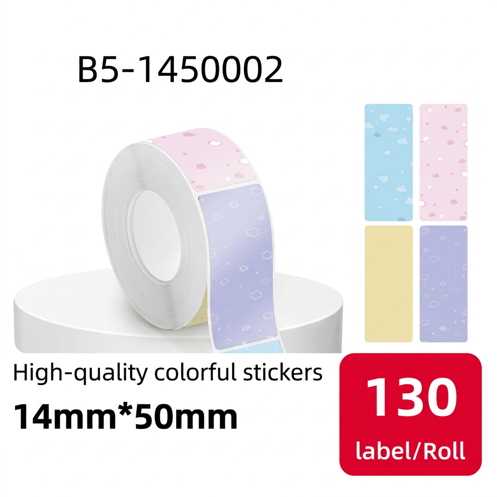 Etiqueta Térmica Autoadhesiva 14x50 mm nubecitas pastel SATE B5-1450002