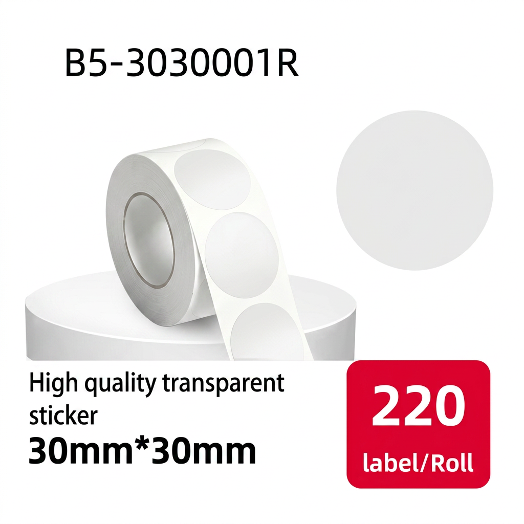 Etiqueta Térmica Autoadhesiva redonda 30x30 mm transparente SATE B5-3030001R