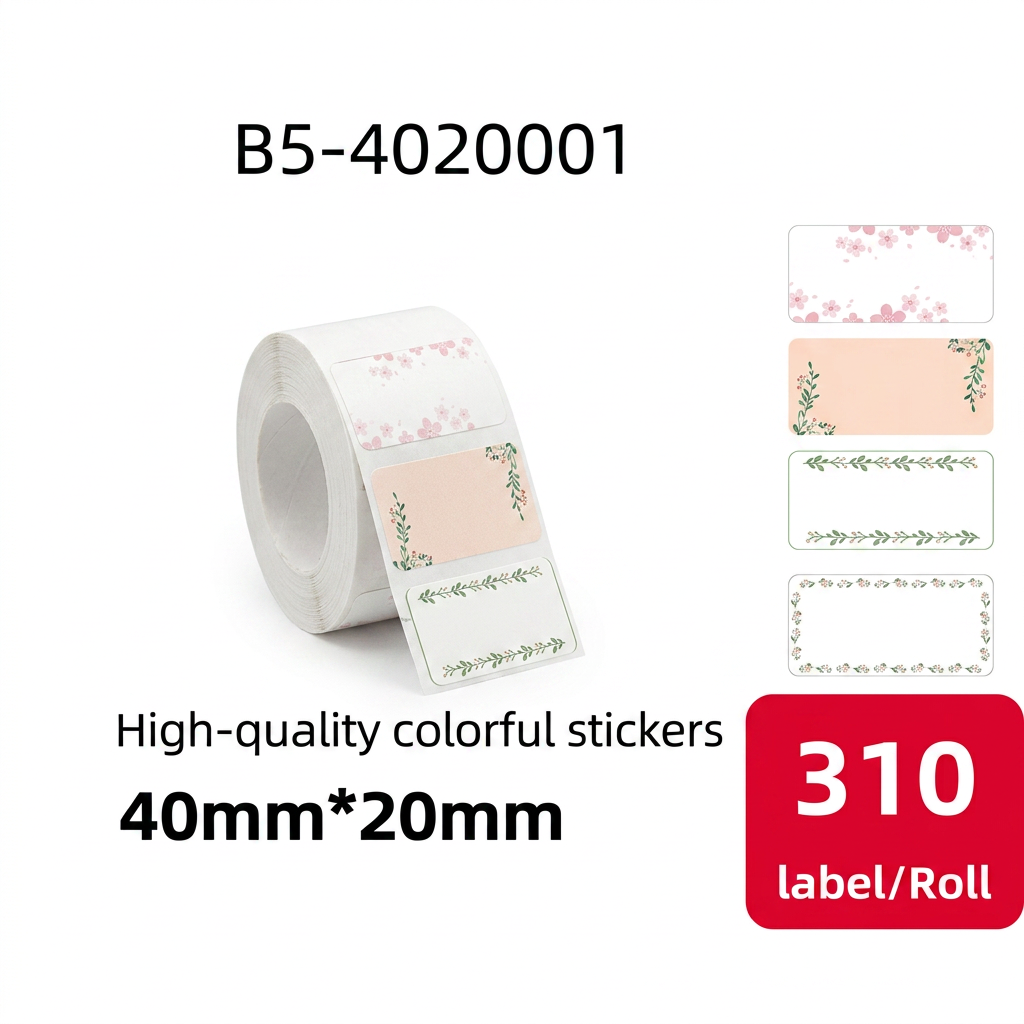 Etiqueta Térmica Autoadhesiva 40x20 mm diseños florales SATE B5-4020001