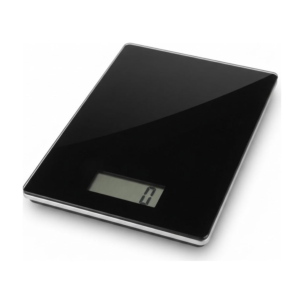 Balanza digital de cocina SATE A-WS7700 de vidrio templado negro con pantalla LED