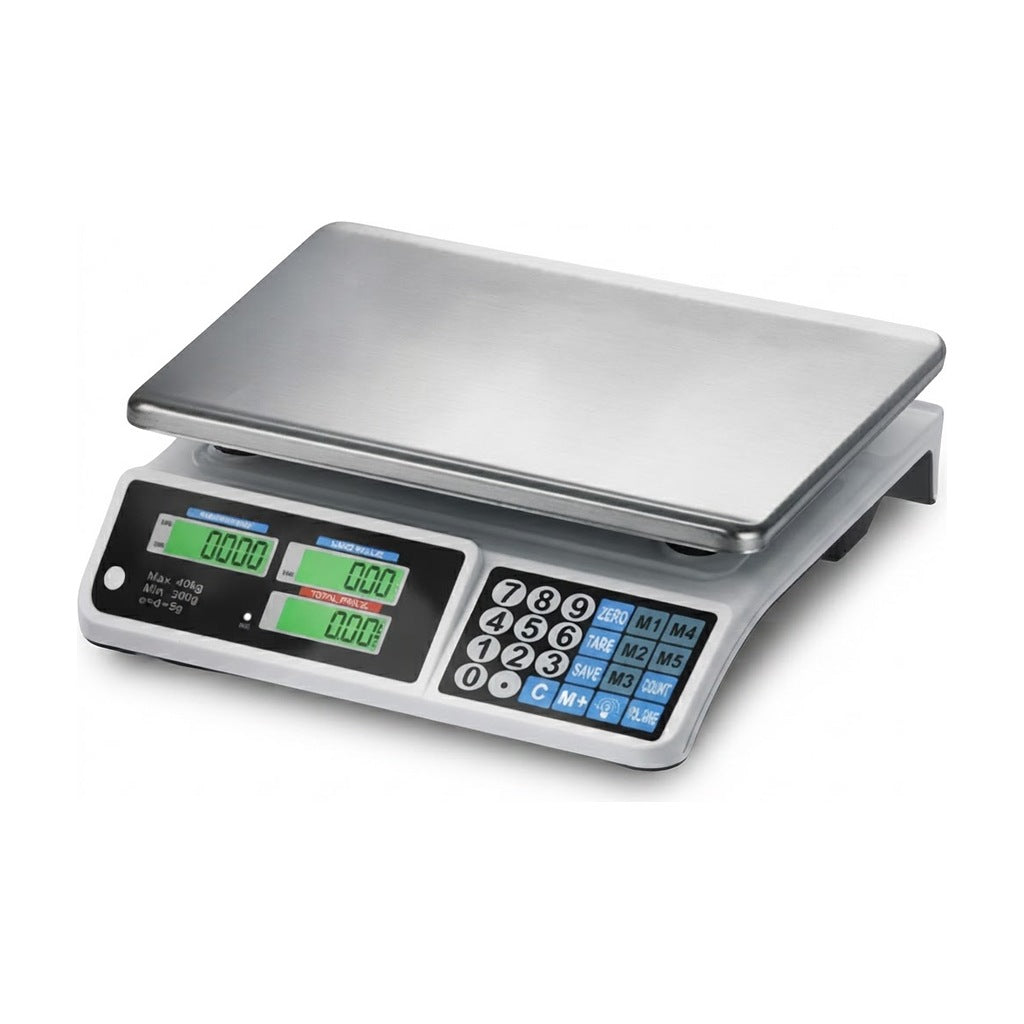 Balanza Digital de Mercado K- hasta 40 kg, vista de producto sobre fondo blanco
