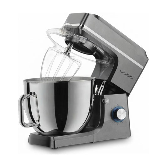 Batidora Planetaria Luma Bella LB-55004 Bol de Acero 12L Negra sobre fondo blanco