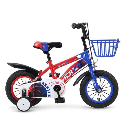 BICICLETA INFANTIL ARO 12" DOBLE FRENO CANASTO NARANJA/AZUL