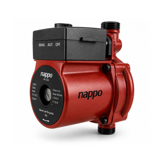 Bomba de Presión Nappo NHB-336 para Hogar y Jardín sobre fondo blanco, vista completa del producto