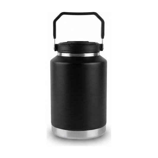 Botella térmica negra Selecta de 1,5 L de acero con asa y pico