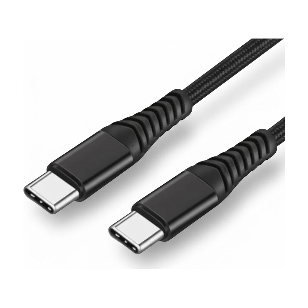 Cable Kolke USB-C a USB-C PD 60W KCC-8744 Negro 1.2m sobre fondo blanco
