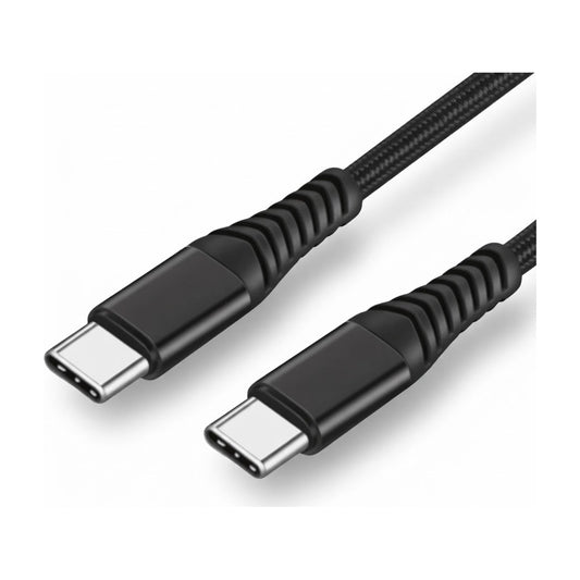 Cable Kolke USB-C a USB-C PD 60W KCC-8744 Negro 1.2m sobre fondo blanco