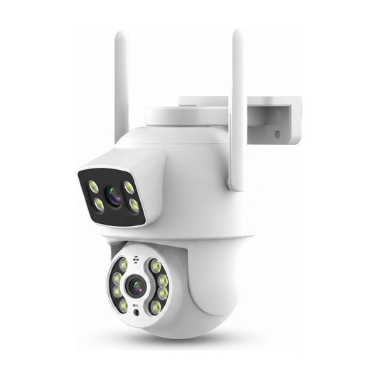 Cámara IP A- 6MP con App iCSee, vista de producto sobre fondo blanco
