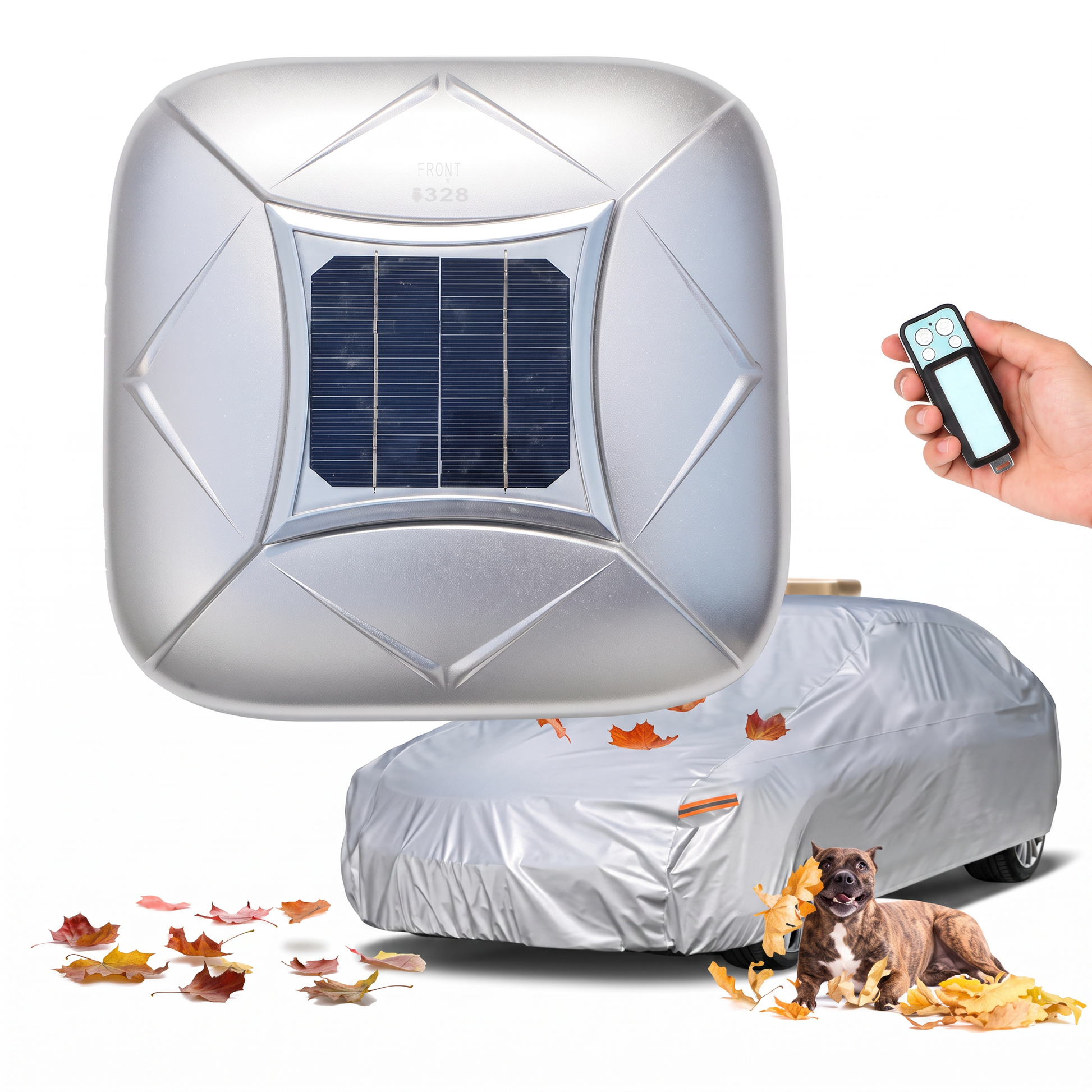 Capa cubre-auto automática solar con panel solar y control remoto