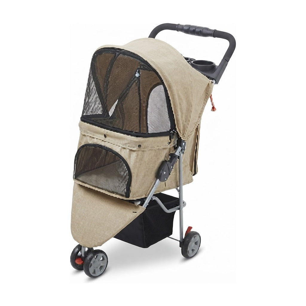 Carrito para mascotas JZJM- para paseo y transporte, vista de producto sobre fondo blanco