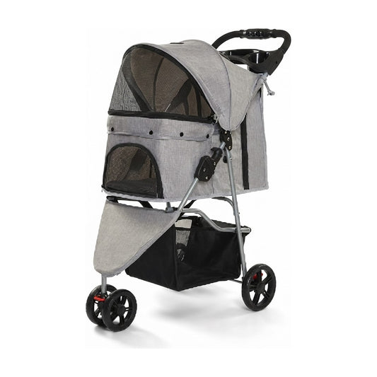 Carrito para mascotas JZJM- para paseo y transporte, vista de producto sobre fondo blanco