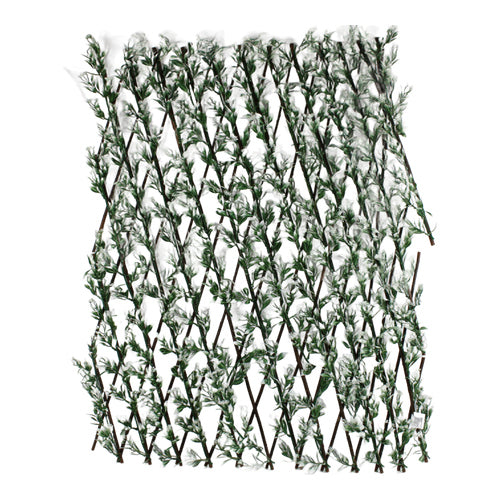 Celosía extensible con hojas artificiales 1,2 x 3 m - Hojas blancas