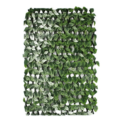 Cerco extensible de hojas artificiales 1,2 x 2,2 m - Verde
