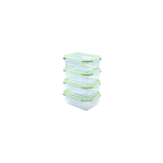 Set de 4 contenedores herméticos de vidrio Croix de 370 ml