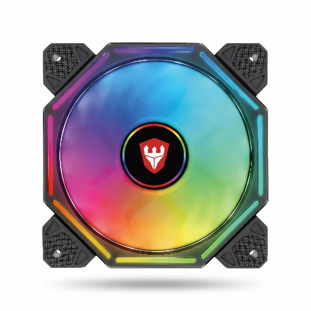 Cooler para Gabinete 120 mm RGB, vista de producto sobre fondo blanco