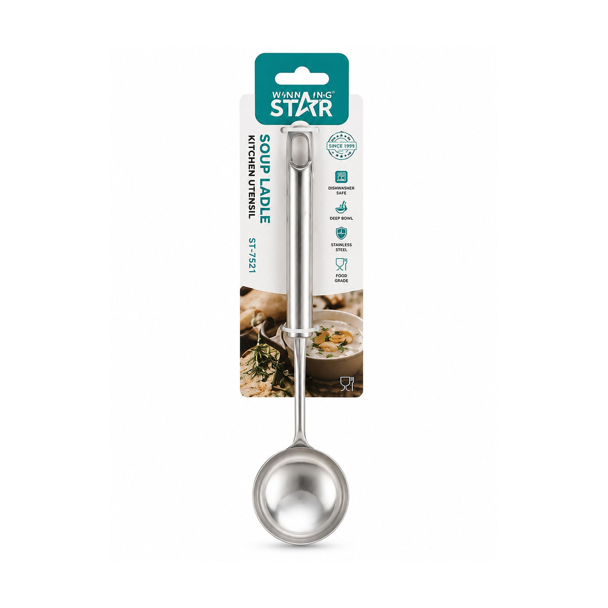 Cuchara de Acero Inoxidable ST-7521 Resistente de winning star, producto centrado sobre fondo blanco
