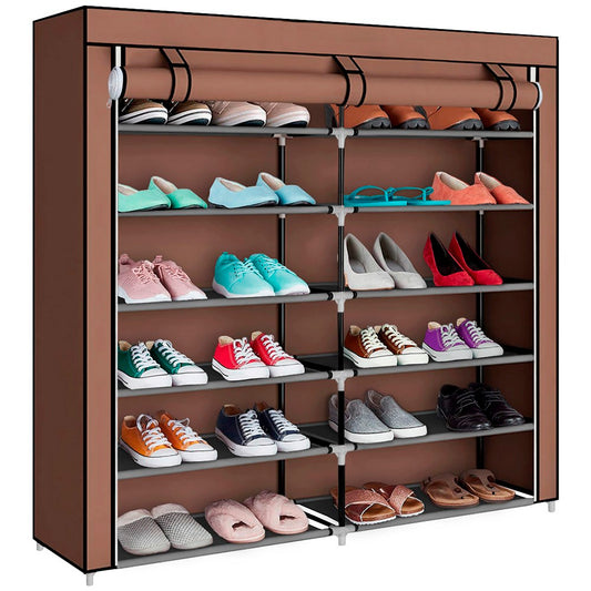 Zapatera de Tela Doble T-2712 Marron Decoteam