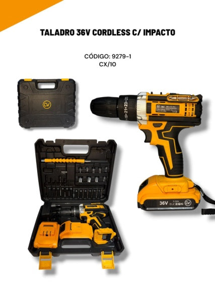 Taladro Atornillador Inalámbrico DIVINO DV-5001 36V con Impacto