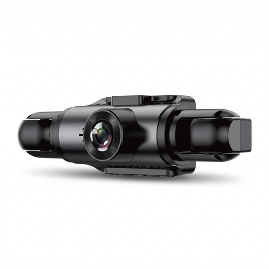 Cámara DVR para auto negra con lentes giratorios