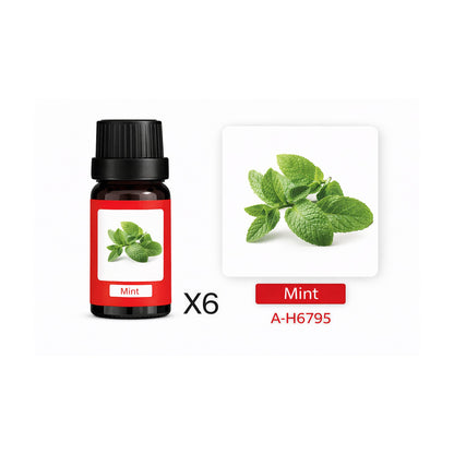 Esencia Aromática A-H6795 para Humidificador Menta Set 6 x 10ml de SATE, producto centrado sobre fondo blanco