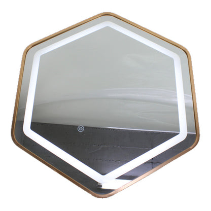 Espejo LED hexagonal 60 x 60 cm con luz tricolor
