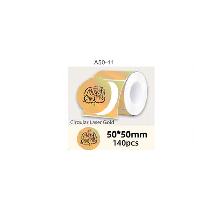 Rollo de etiquetas térmicas SATE A50-11 circulares laser gold de 50 mm