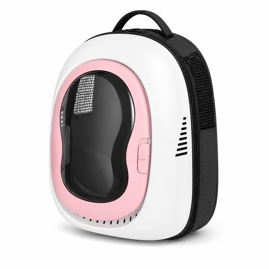 Mochila para Mascotas sate A-MM1828 Negro/Blanco/Rosado