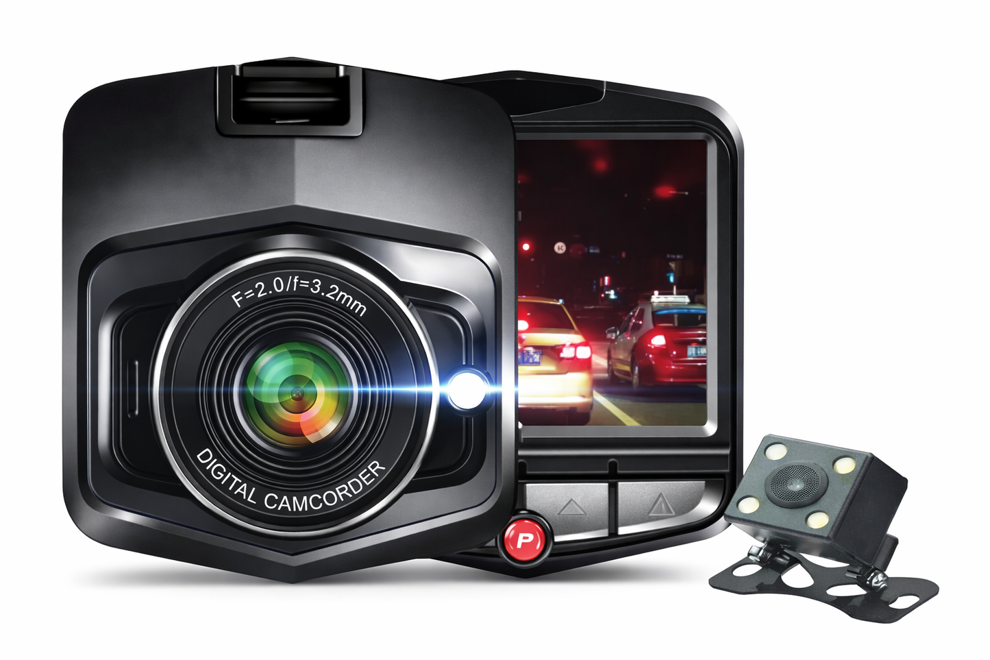 Cámara para Auto A-DVR051 Doble Cámara HD 720p con G-Sensor