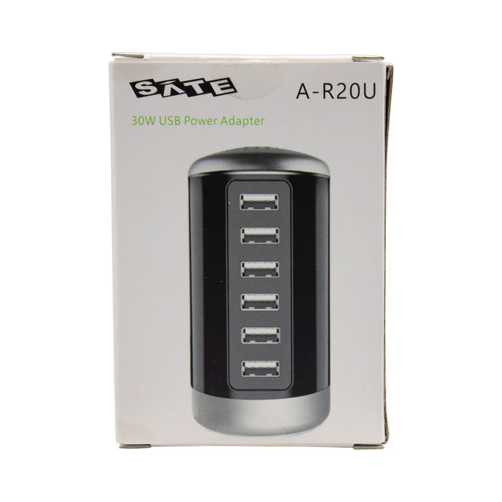 Cargador USB de escritorio SATE A-R20U con 6 puertos USB-A