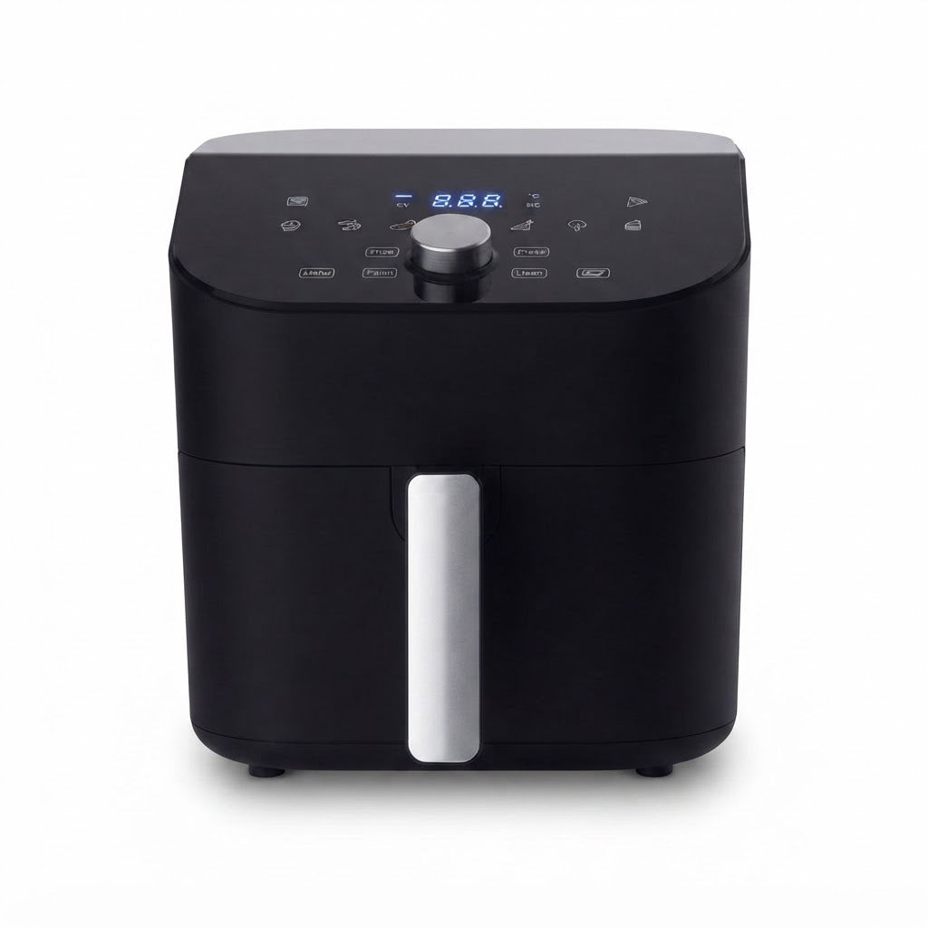 Freidora de Aire 8L Digital con Perilla y Display LED, vista de producto sobre fondo blanco