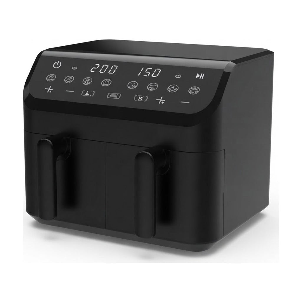 Freidora de aire negra Winning Star ST-9692 de doble canasta con panel digital