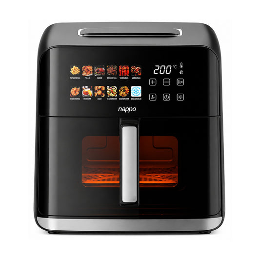Freidora Sin Aceite Digital Nappo Healthy Pro NEF-347 8L sobre fondo blanco, vista completa del producto
