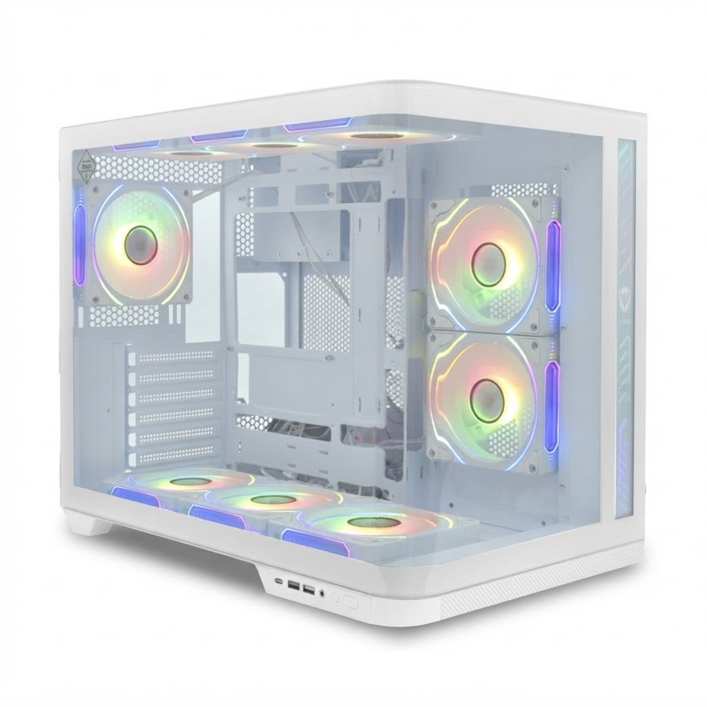 Gabinete Gamer ARGB-66B*9/ACB-7 Blanco K-911 sobre fondo blanco