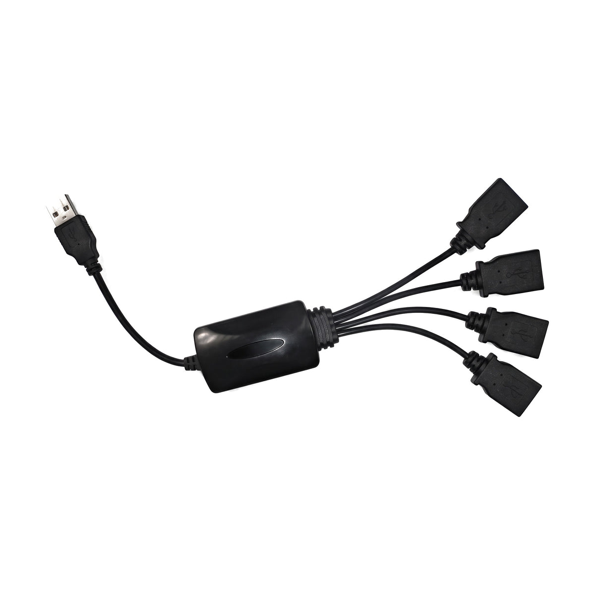 Hub USB tipo pulpo negro con cuatro puertos USB